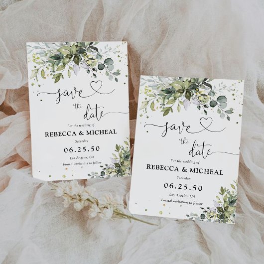 Grüne speichern die Datumskarten Save The Date