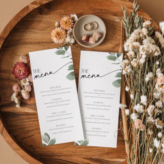 Grüne Speisekarte Eukalyptus - Speisen und Getränk