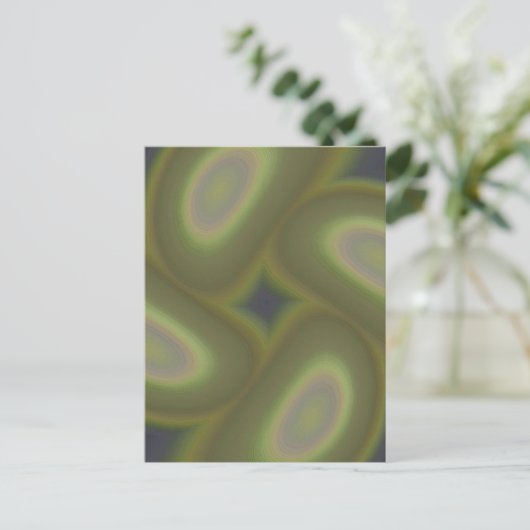 Grüne Spiralen Postkarte (Stehend Vorderseite)