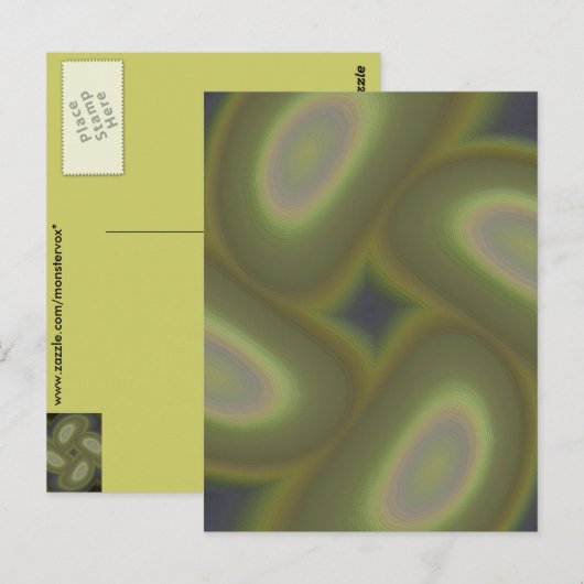 Grüne Spiralen Postkarte (Vorne/Hinten)
