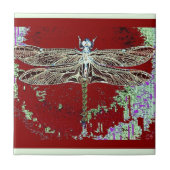 Grüne Spitze-Flügel-Libelle durch Sharles Fliese (Vorderseite)