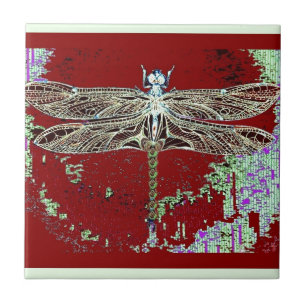 Grüne Spitze-Flügel-Libelle durch Sharles Fliese