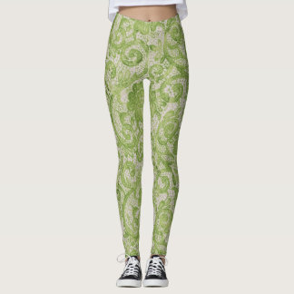 grüne Spitze-Leggings Leggings