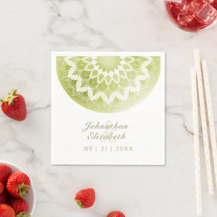 Grüne Spitzen-Mandala-Hochzeitsservietten Serviette