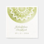 Grüne Spitzen-Mandala-Hochzeitsservietten Serviette (Vorderseite)