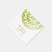 Grüne Spitzen-Mandala-Hochzeitsservietten Serviette (Ecke)