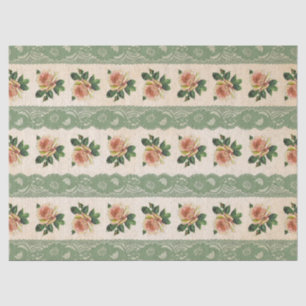 Grüne Spitzen und rosa Vintage Dekoration Seidenpapier