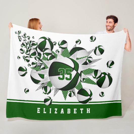 Grüne Sportsaal Dekoration Mädchen Basketball Star Fleecedecke (Beispiel)