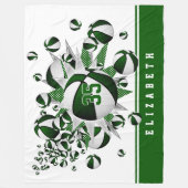 Grüne Sportsaal Dekoration Mädchen Basketball Star Fleecedecke (Vorderseite)