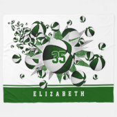 Grüne Sportsaal Dekoration Mädchen Basketball Star Fleecedecke (Vorderseite (Horizontal))