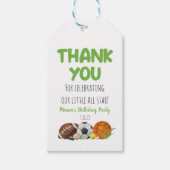 Grüne Sportveranstaltungen Geburtstagsparty Gefall Geschenkanhänger (Vorderseite)