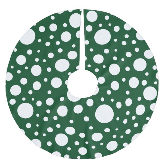 Grüne Spots Baumrock Polyester Weihnachtsbaumdecke (Vorderseite)
