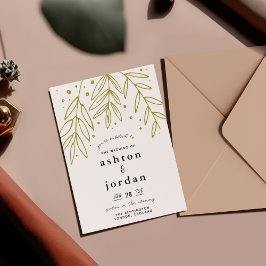 Grüne Sprigs Botanische Hochzeit Einladung