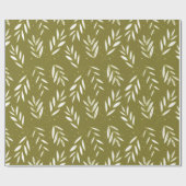 Grüne Sprigs Botanisches Musterpapier Geschenkpapier (Flach)