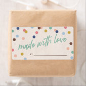 Grüne Sprinklen mit Liebe-Gastgeschenk-Label (Insitu)