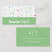 Grüne Sprinklen Mix Kuchen Dekorator hausgemacht Visitenkarte (Vorne/Hinten)