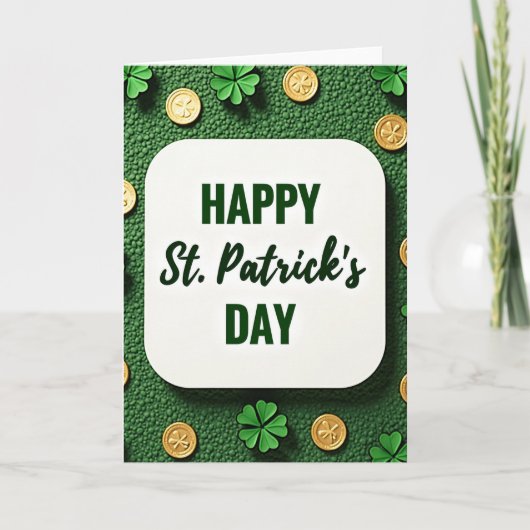 Grüne St. Patrick's Day Karte mit Glitter (Vorderseite)