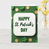 Grüne St. Patrick's Day Karte mit Glitter (Gelbe Blume)