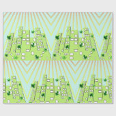 Grüne Stadt Geschenkpapier (Flach)