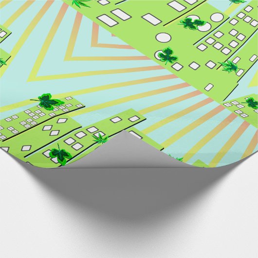 Grüne Stadt Geschenkpapier