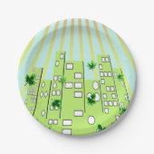 Grüne Stadt Pappteller (Vorderseite)