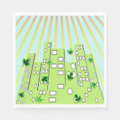 Grüne Stadt Serviette (Vorderseite)