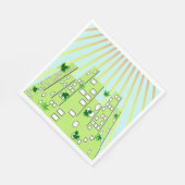 Grüne Stadt Serviette (Ecke)