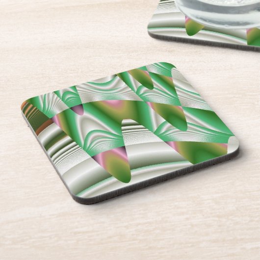 Grüne Stalaktiten in Abstrakt Untersetzer (Linke Seite)