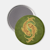 Grüne Stammesfische Magnet (Vorderseite/Rückseite)