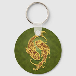 Grüne Stammesfische Schlüsselanhänger