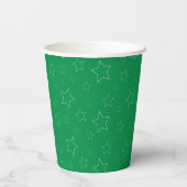 Grüne Stars Papier Cup Pappbecher (Rückseite)