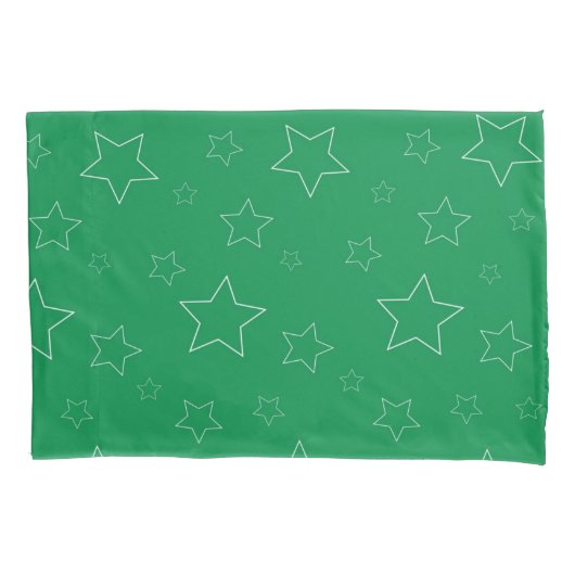 Grüne Stars Pillowcase Kissenbezug (Vorderseite)