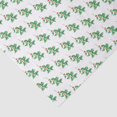 Grüne Stechpalme mit roten Beeren Seidenpapier (Ausschnitt)