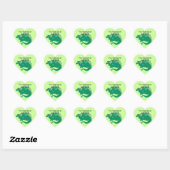 Grüne Stegosaurus Herzkleber Herz-Aufkleber (Blatt)
