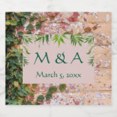 Grüne Steineiche Hochzeitsweinetiketten Schaumweinetikett (Einzelnes Label)