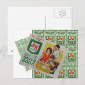 Grüne Stempel Postkarte (Vorne/Hinten)