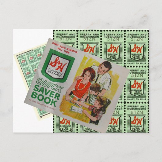 Grüne Stempel Postkarte (Vorderseite)