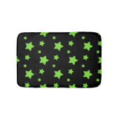 Grüne Sterne auf schwarzem Muster Badematte (Vorderseite)
