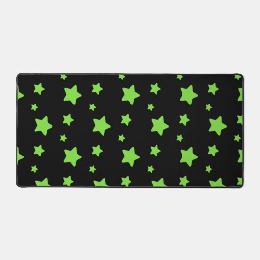 Grüne Sterne auf schwarzem Muster Schreibtischunterlage (Vorderseite)