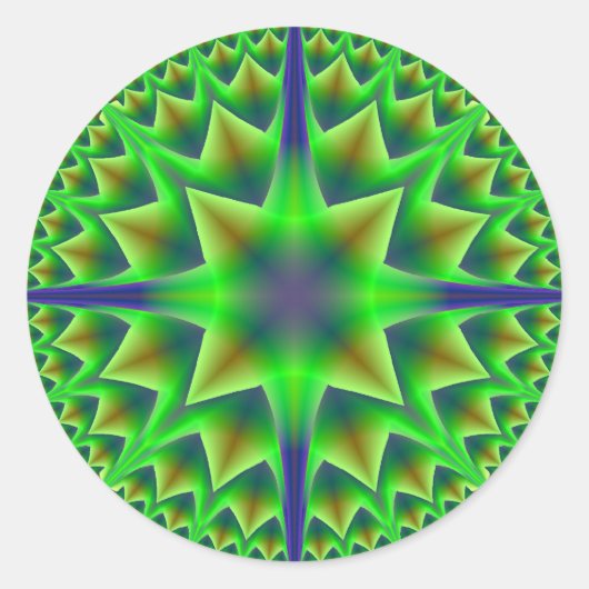 Grüne Sterne-Aufkleber Runder Aufkleber (Vorderseite)