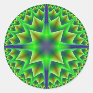 Grüne Sterne-Aufkleber Runder Aufkleber