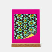 Grüne Sterne Blumenmuster Acrylschild (Vorderseite)