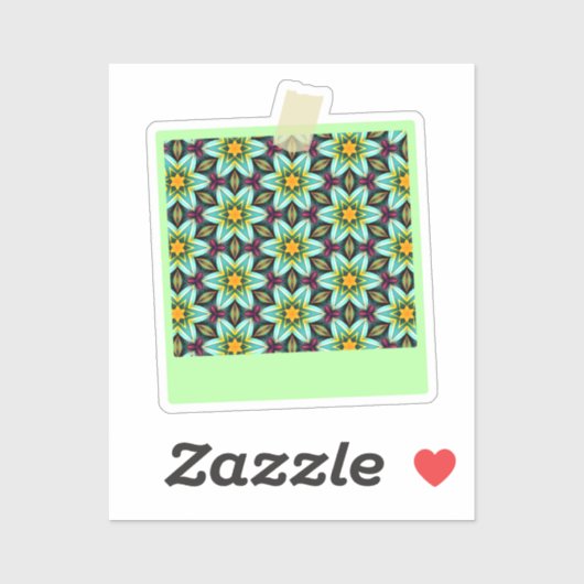 Grüne Sterne Blumenmuster Aufkleber (Blatt)