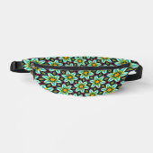 Grüne Sterne Blumenmuster Bauchtasche (Vorderseite)