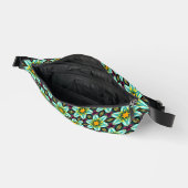 Grüne Sterne Blumenmuster Bauchtasche (Offen)