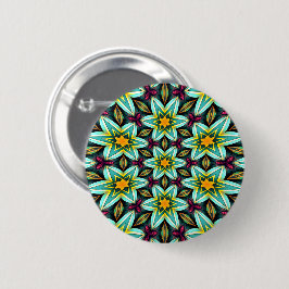Grüne Sterne Blumenmuster Button