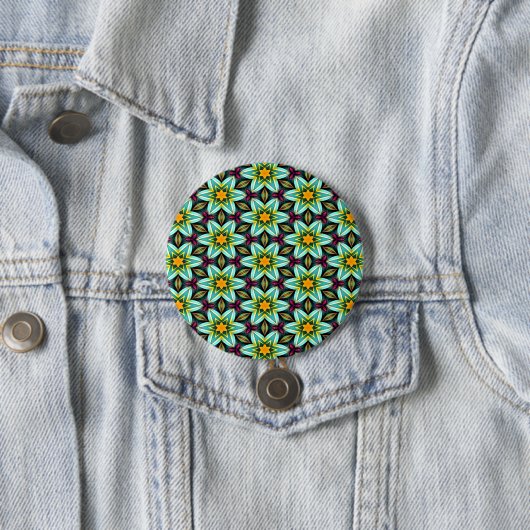 Grüne Sterne Blumenmuster Button (Beispiel)