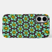Grüne Sterne Blumenmuster Case-Mate iPhone Hülle (Rückseite (Horizontal))