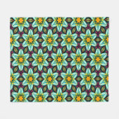 Grüne Sterne Blumenmuster Fleecedecke (Vorderseite (Horizontal))