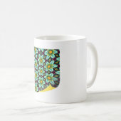 Grüne Sterne Blumenmuster Kaffeetasse (VorderseiteRechts)